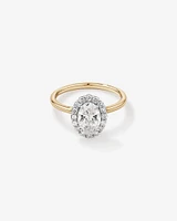 1.46 Carat TW Oval Cut Laboratory-Grown Diamond Halo Engagement Ring in 14kt Yellow and White Gold