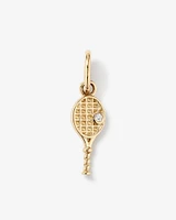 Diamond Accent Tennis Racquet Pendant in 10kt Yellow Gold