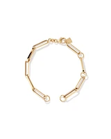 18cm (7") Square Paperclip Open Pendant Bracelet in 10kt Yellow Gold