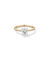 Carat TW Oval Laboratory-Grown Diamond Solitaire Engagement Ring in 14kt White Gold