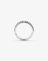 0.46 Carat TW Diamond and Blue Sapphire Gemstone Men's Ring in 10kt White Gold