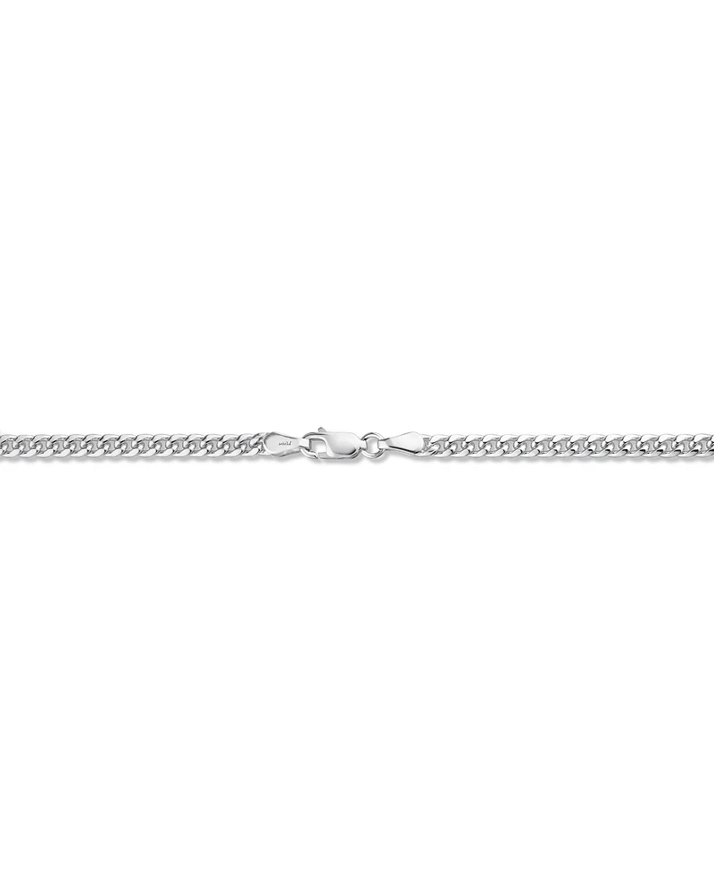 55cm (22") 3.5mm Width Miami Curb Chain in Sterling Silver