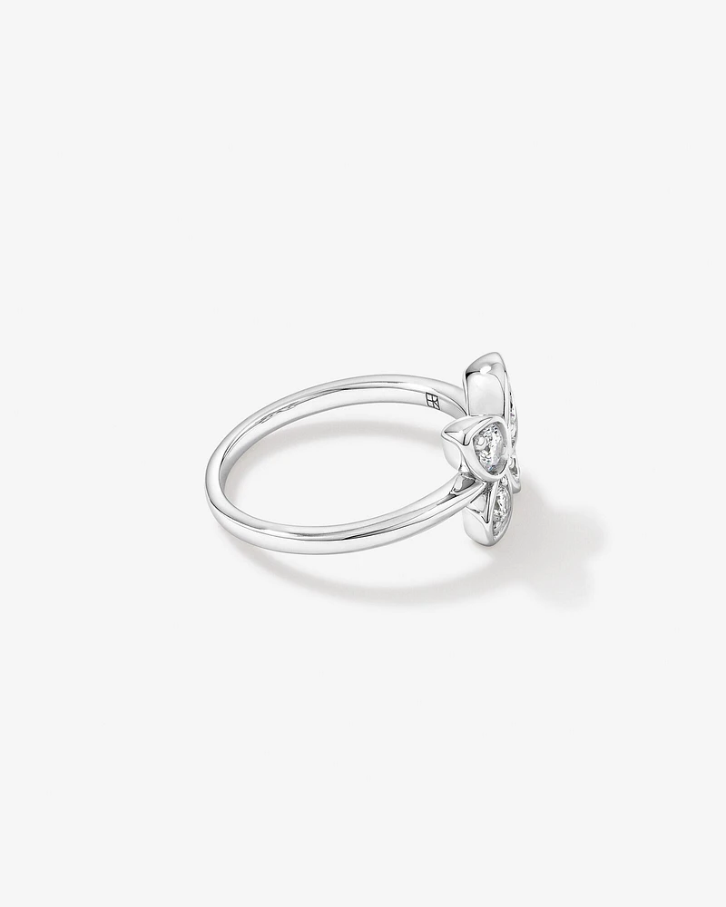 Cubic Zirconia Butterfly Ring in Sterling Silver