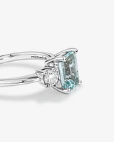 Ring with Aquamarine & 0.40 Carat TW of Diamonds in 10kt White Gold