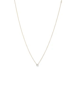 0.50 Carat TW Asscher Cut Laboratory-Grown Diamond Solitaire Necklace in 10kt Yellow Gold