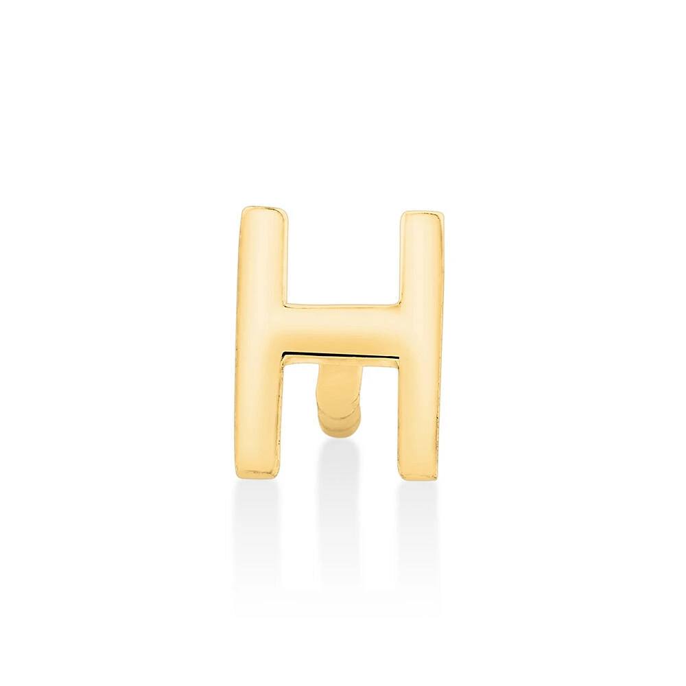 G Initial Single Stud Earring in 10kt Yellow Gold