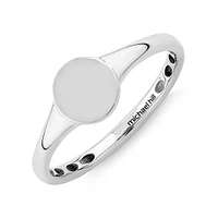 Round Signet Ring Sterling Silver