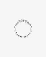 0.20 Carat TW Round Brilliant Diamond Crossover Ring in Sterling Silver