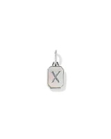 Letter Z Mother of Pearl Initial Pendant in Sterling Silver
