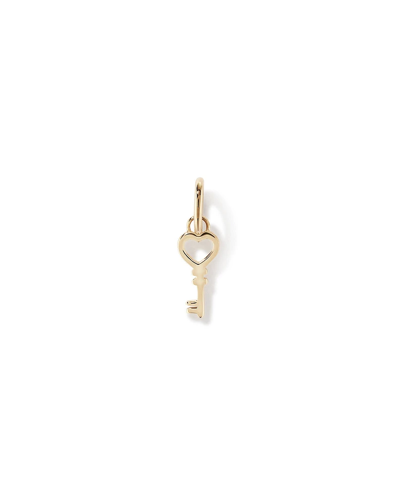 Love Heart Key Pendant in 10kt Yellow Gold