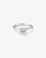 Bague De Fiançailles Solitaire En Diamant De Laboratoire Rond Brillant De 1,25 Carat Poids Total En Or Blanc 14 Carats