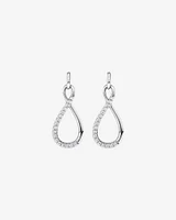 Cubic Zirconia Infinity Drop Stud Earrings in Sterling Silver