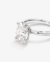 3.00 Carat TW Oval Cut Laboratory-Grown Diamond Solitaire Engagement Ring in Platinum