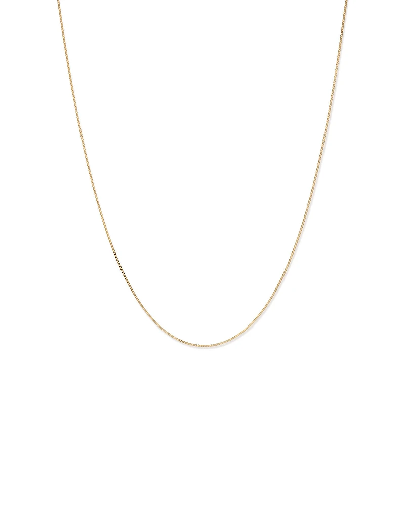 45cm (17") 1.05mm Width Solid Diamond Cut Curb Chain in 10kt Yellow Gold