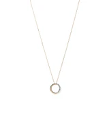 0.11 Carat TW Diamond Triple Circle Crossover Pendant Necklace in Sterling Silver & 10kt Yellow Gold