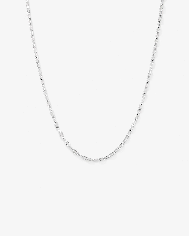 50cm (20") 4.7mm Width Round Paperclip Chain Necklace in Sterling Silver