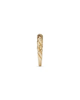 Diamond-Cut Crossaint Ring in 10kt Yellow Gold