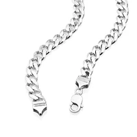 55cm (22") 9mm Width Curb Chain in Sterling Silver