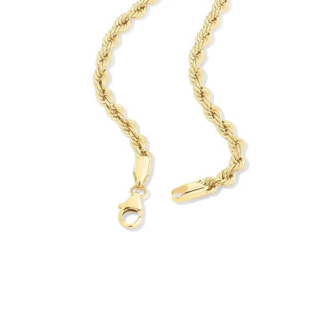 Italian Gold 3.8mm Rope Chain Bracelet in 14K Gold - 7.5