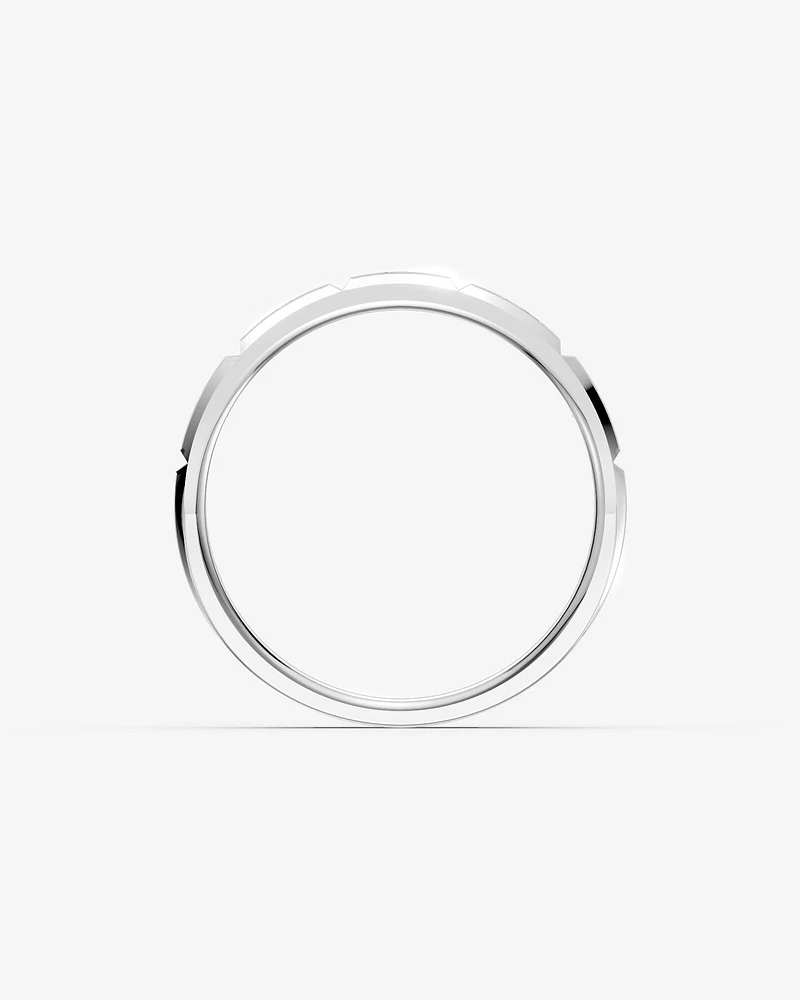 Men's 0.20 TW Brushed and Polished Diamond Ring Platinum
