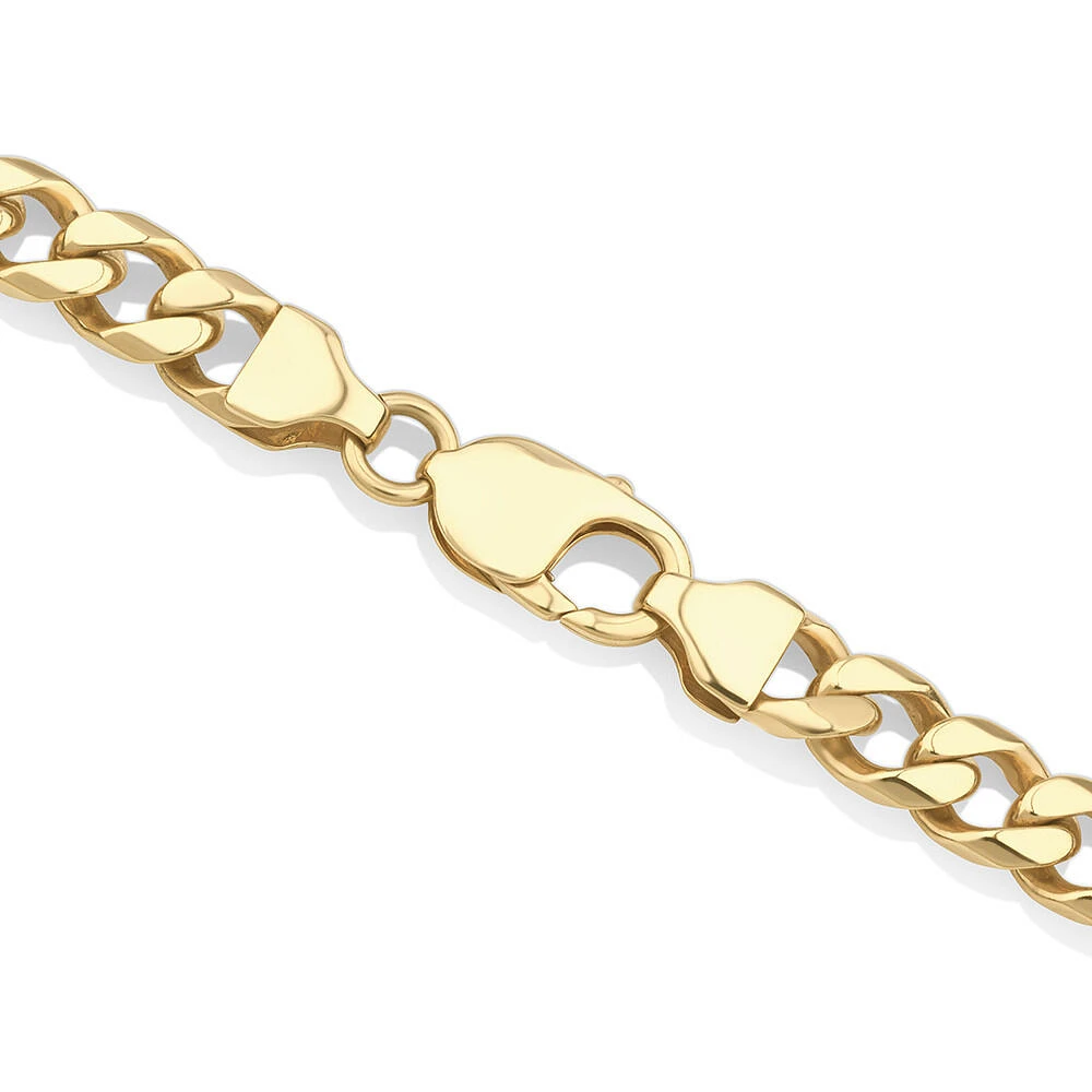 55cm (22") 7.5mm-8mm Width Solid Curb Chain in 10kt Yellow Gold