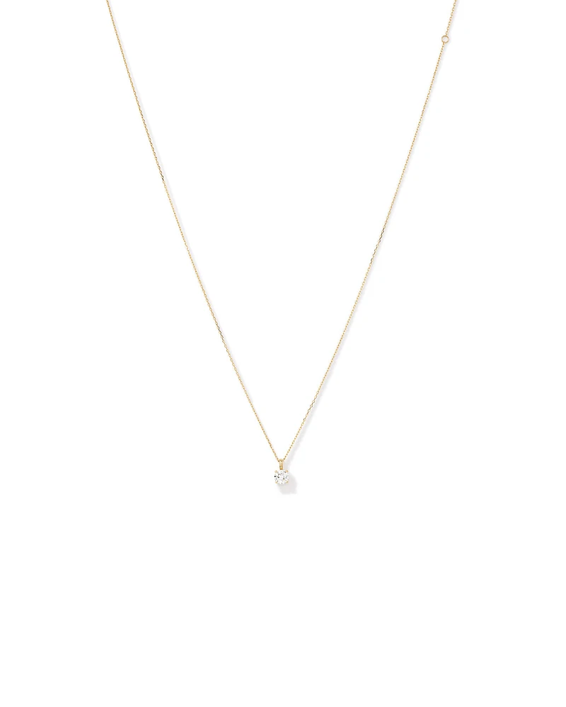 0.50Carat TW Laboratory-Grown Diamond Solitaire Pendant in 14kt Yellow Gold