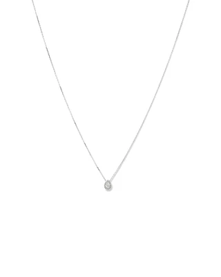 0.23 Carat TW Pear Diamond Halo Pendant in 10kt White Gold