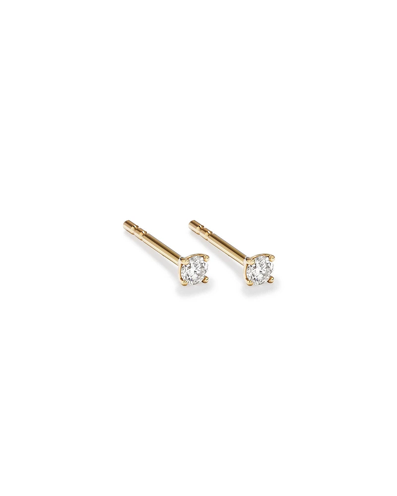 0,10 Carat TW Boucles d'oreilles puces solitaires en or blanc 10kt