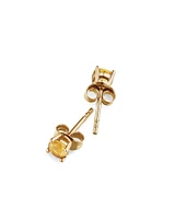 Stud Earrings with Citrine in 10kt Yellow Gold