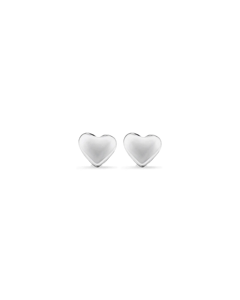 Heart Stud Earrings in Sterling Silver