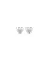 Heart Stud Earrings in Sterling Silver