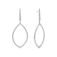 Deco Drop Earrings with 1.50 Carat TW of Diamonds in 10kt White Gold