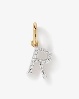 Diamond Letter R Initial Pendant in 10kt Yellow Gold