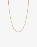 55cm (22") 3.75mm Width Solid Flat Bevelled Curb Chain in 10kt Yellow Gold