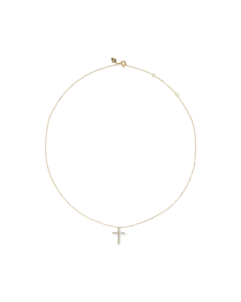 0.25 Carat TW Diamond Cross Pendant in 10kt Yellow Gold