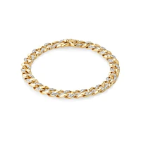 21cm (8.5") Cuban Link Bracelet with 1.00 Carat TW of Diamonds in 10kt Yellow Gold