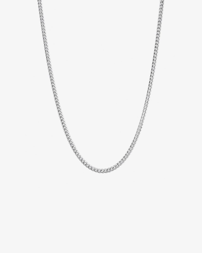 55cm (22") 3.5mm Width Miami Curb Chain in Sterling Silver