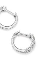 Carat TW Laboratory-Grown Diamond Hoop Earrings Set in 10kt White Gold