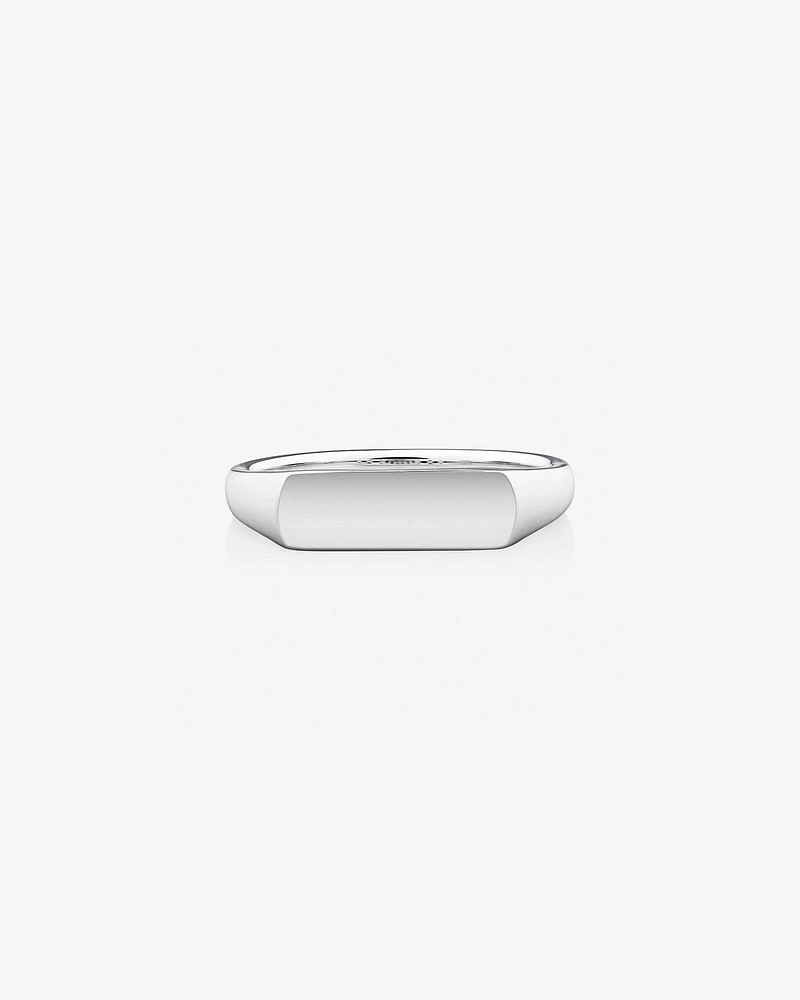 Men's Rectangle Signet Ring In Sterling Silver