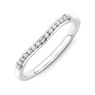 Wedding Ring with 0.10 Carat TW of Diamonds 14kt White Gold