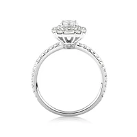 Sir Michael Hill Designer Halo Engagement Ring with 0.79 Carat TW Diamonds in 18kt White Gold