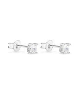 Stud Earrings with Cubic Zirconia in Sterling Silver