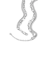 50cm (20") Curb and Paperclip Chain in Sterling Silver