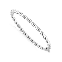 Croissant Twist 60cm Hollow Bangle in Sterling Silver