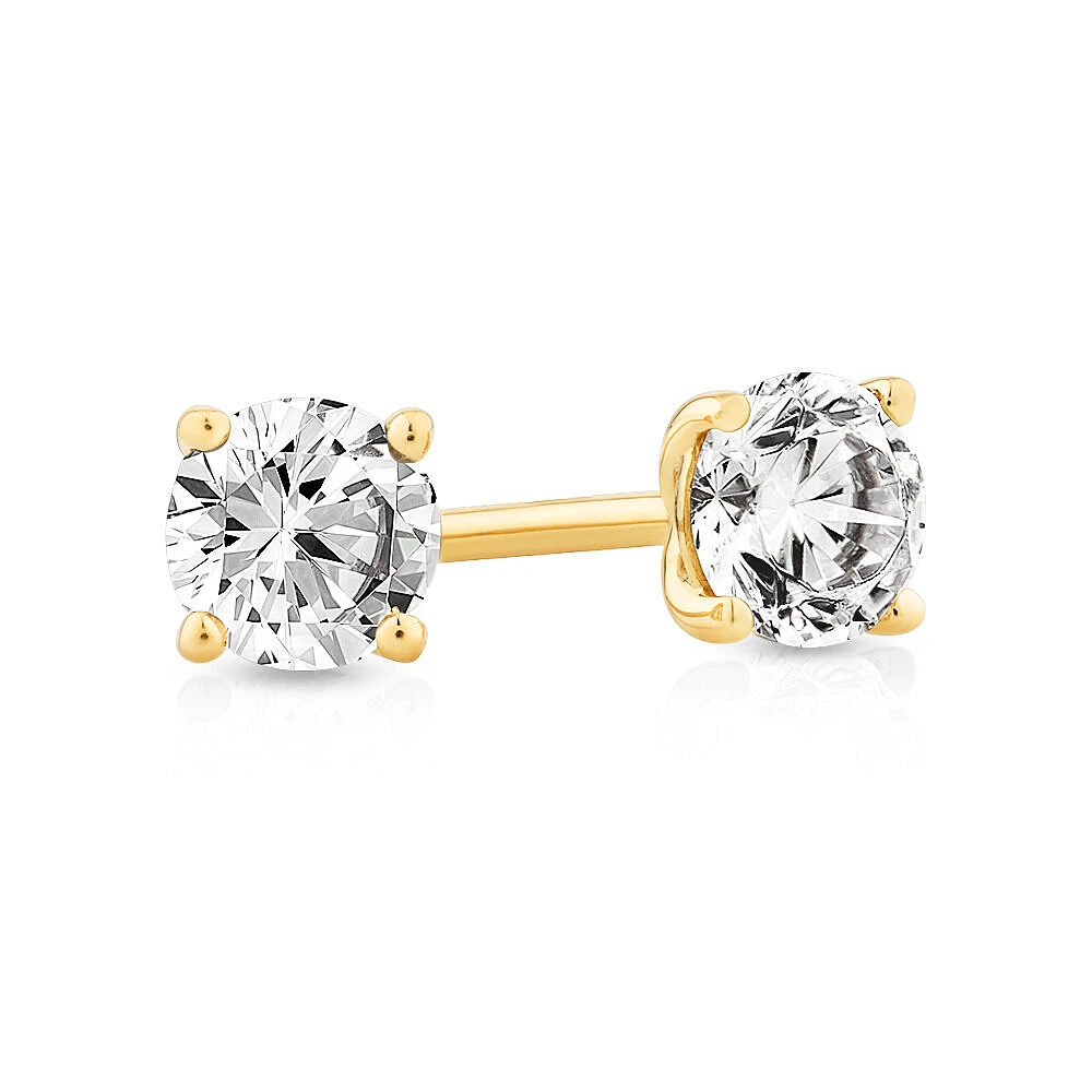 Carat TW Diamond Solitaire Stud Earrings in 18kt Gold