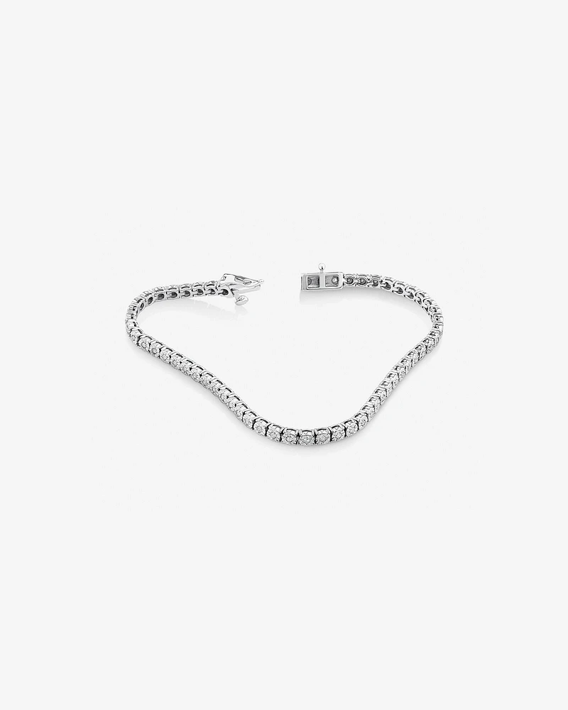 Bracelet de tennis en diamants de 0,50 carats TW en argent sterling