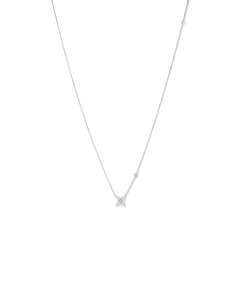 0.65 Carat TW Floret Laboratory-Grown Diamond Necklace in 10kt White Gold