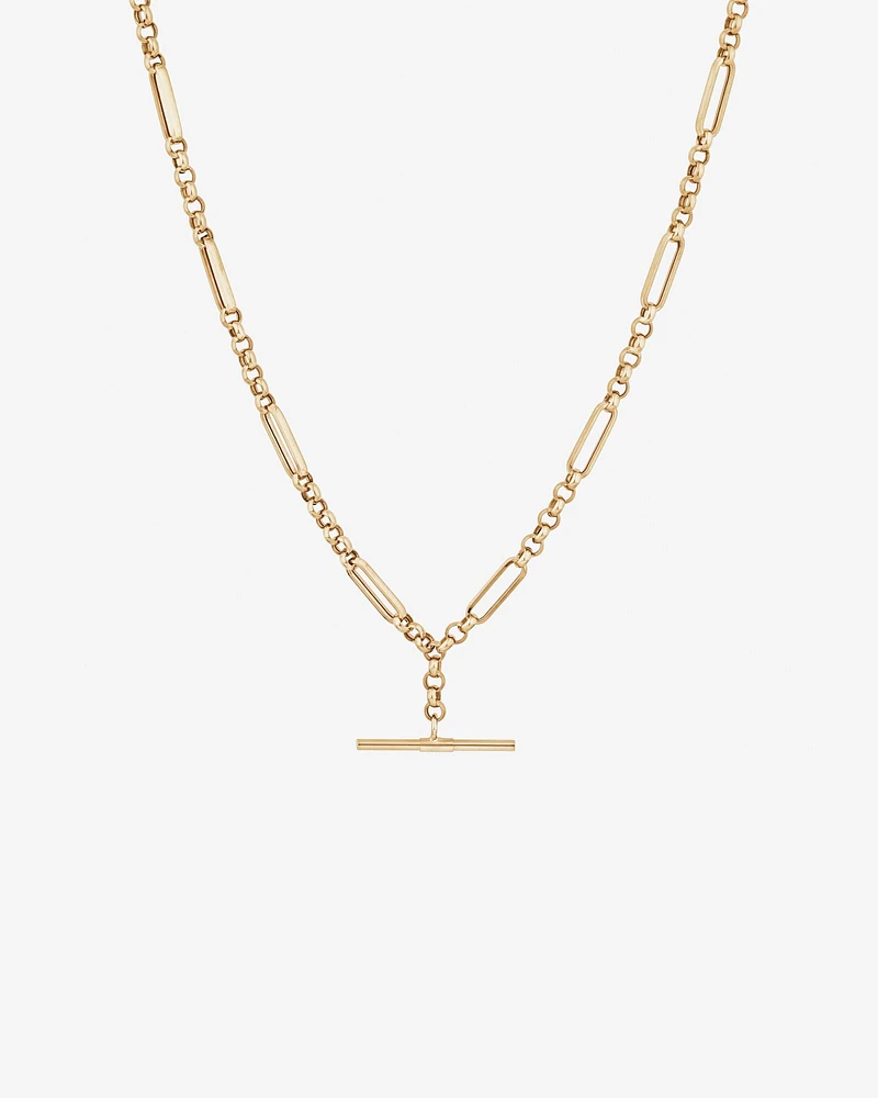 50cm Hollow Belcher Fob Necklace in 10kt Yellow Gold