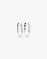 Huggie Paperclip Earrings in Silver