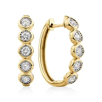 Huggie Earrings with 1/2 Carat TW of Diamonds in 10kt Yellow Gold